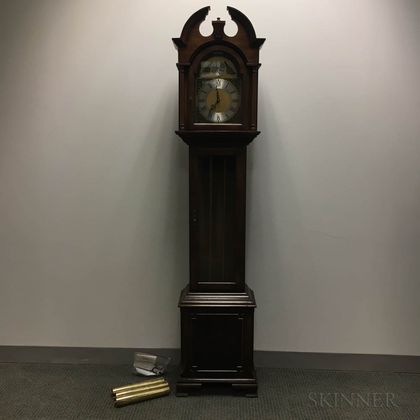 Modern Herschede Glazed Walnut Grandmother Clock