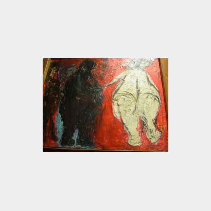 Framed Oil of Two Nudes