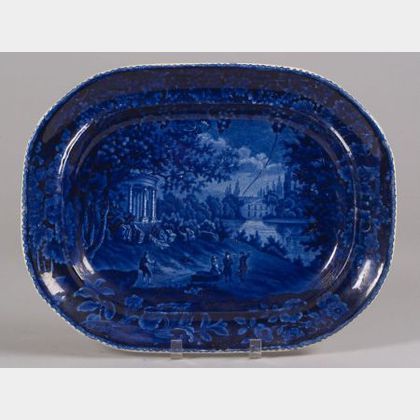 Blue and White Transfer Decorated Staffordshire Platter