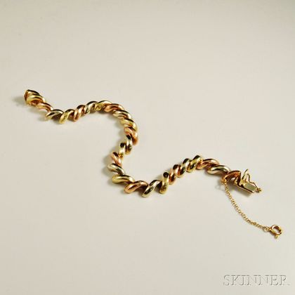 14kt Tricolor Gold Link Bracelet