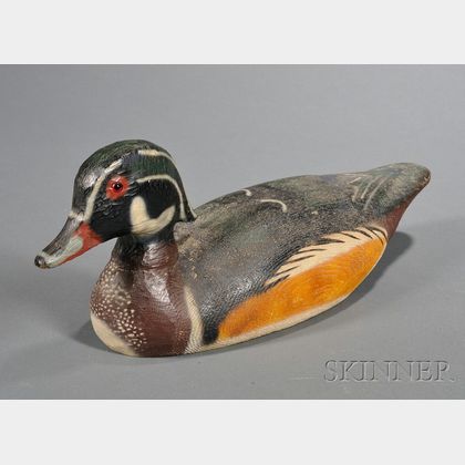 Carved and Painted Wood Duck Decoy