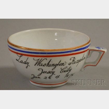 Commemorative Lady Washington Reception, Jersey City, January 28, 1876 Ceramic Teacup. 