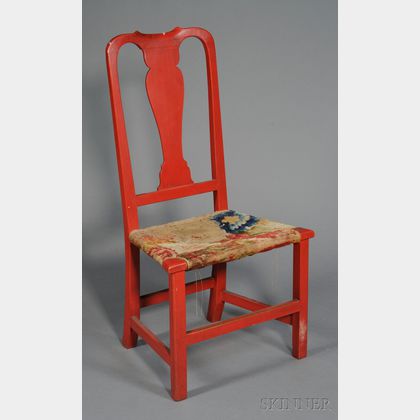 Red-painted Queen Anne Side Chair
