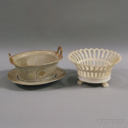 Two Reticulated Porcelain Baskets