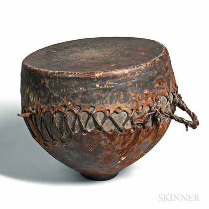 Fulani-style Hide-covered Drum