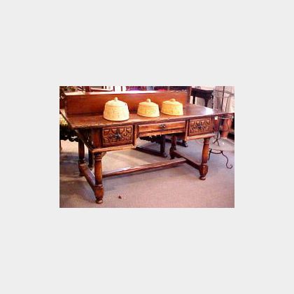 Iberian Baroque-style Hardwood Center Table. 