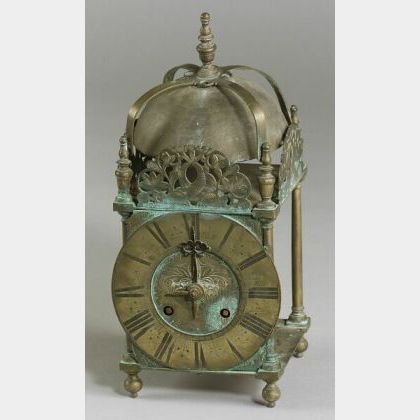 Continental Bronze Lantern Clock