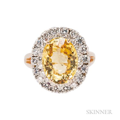 Yellow Sapphire and Diamond Ring, Oscar Heyman