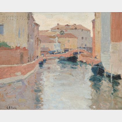 Ernest David Roth (American, 1879-1964) A Canal - Venice