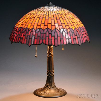 Mosaic Glass Table Lamp Attributed to Gorham 