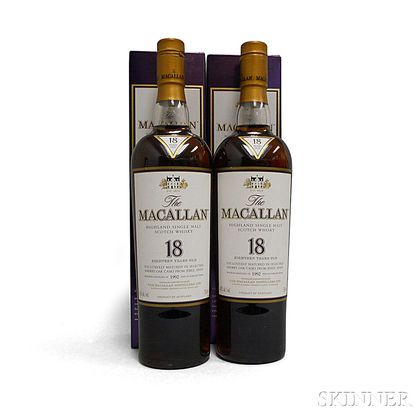 Macallan 18 Years Old 1992, 2 750ml bottles (oc) 