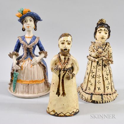 Three Glazed Pottery Figures
