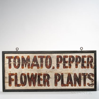 Paint-decorated Double-sided "Tomato, Pepper,/Flower Plants" Farm Sign