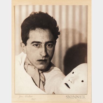 Abbott, Berenice (1898-1991) Photographic Portrait of Jean Cocteau, 1927, Signed by Abbott.