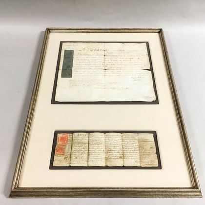 Two Framed 18th Century English Documents