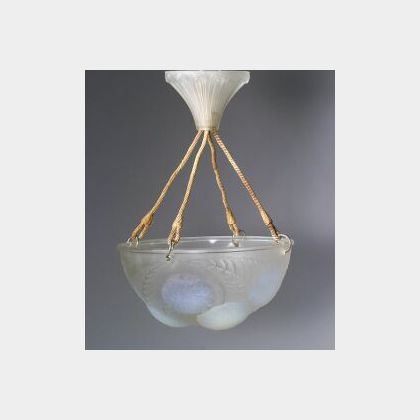Rene Lalique Glass Dahlias Plafonnier