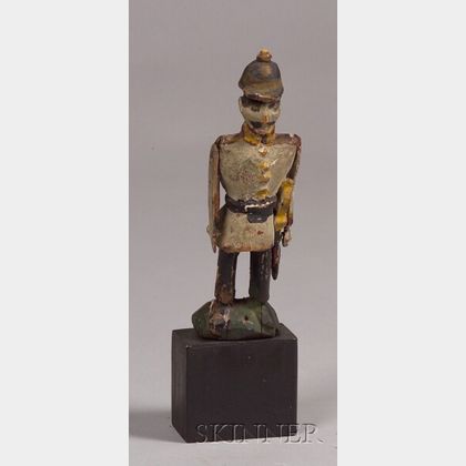 Small Carved and Polychrome Painted Soldier Figure