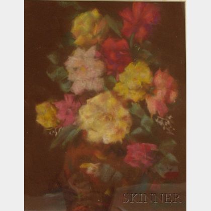 Framed Pastel on Paper Floral Still Life by Selma Abrahams (American, 20th/21st Century)