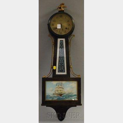 Mahogany "Banjo" Clock by the New Haven Clock Company