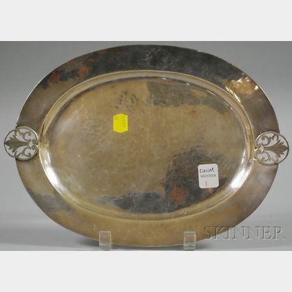 Richard Dimes Hammered Sterling Silver Oval Tray