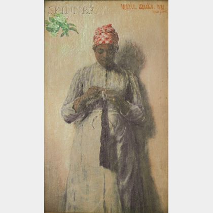 Maria Brooks (American, 1837-1913) Portrait of a Woman Knitting