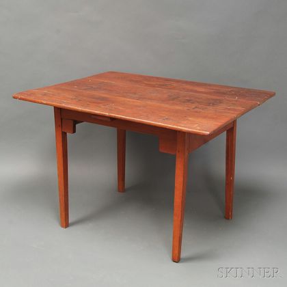 Red-painted Pine Tavern Table