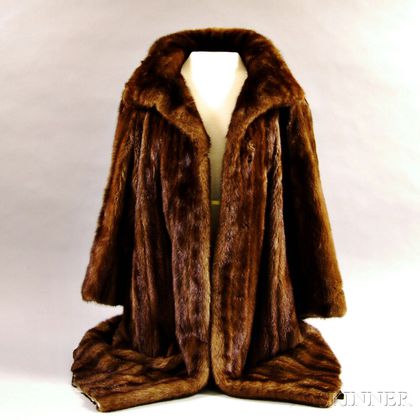 Anne Klein Three-quarter Length Brown Mink Coat