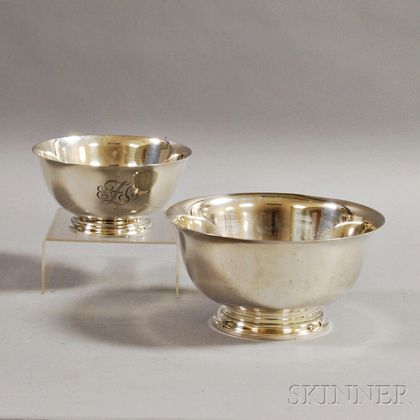 Two Sterling Silver Revere Reproduction Bowls
