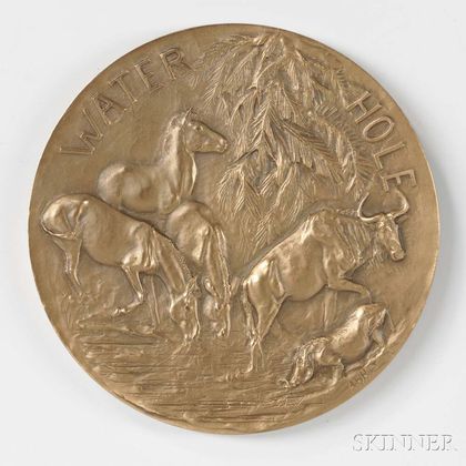 Anna Hyatt Huntington (Massachusetts, 1876-1973) African Water Hole Bronze Medal