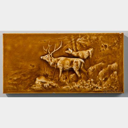 Hamilton Tile Works Co. Art Pottery Tile with Elk 