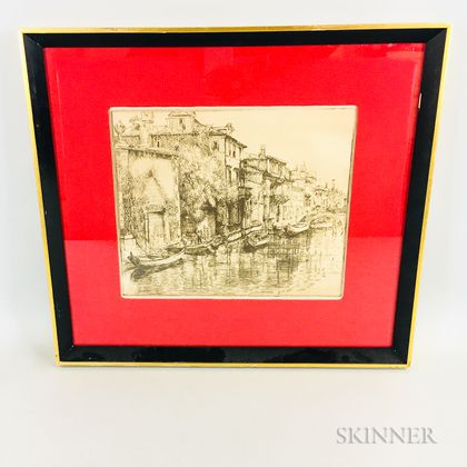 Framed Donald Shaw MacLaughlin Etching The Venetian Noontide 