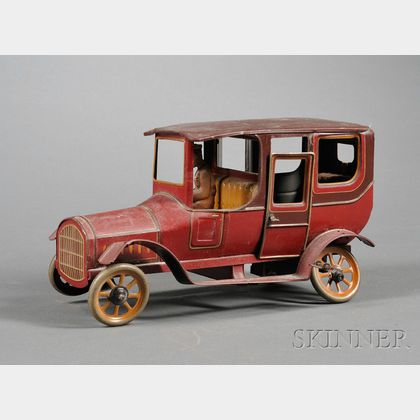 Bing Lithographed Tin Clockwork Saloon Car
