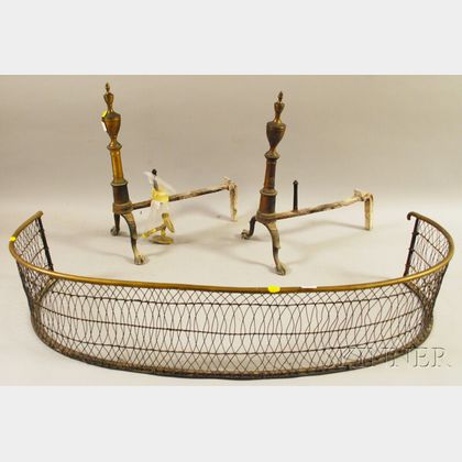 Five Brass Fireplace and Hearth Accessories