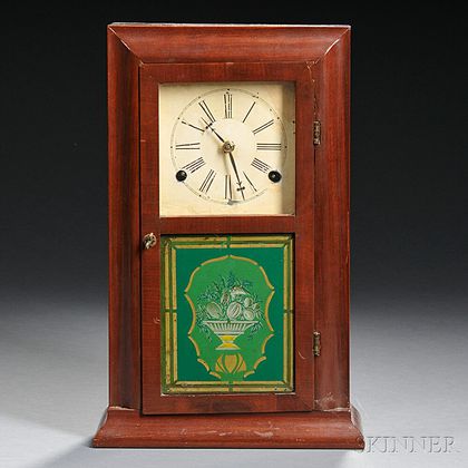 Mahogany Smith & Goodrich Miniature Reverse Ogee Shelf Clock