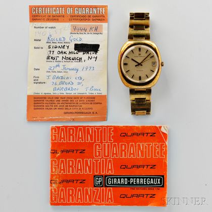 Girard Perregaux Quartz Rolled Gold Wristwatch