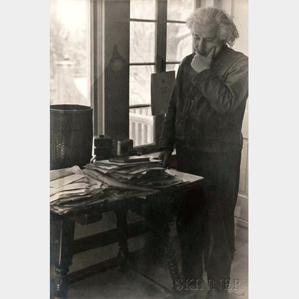 Lotte Jacobi (American, 1896-1990) Albert Einstein at Home in Princeton, New Jersey