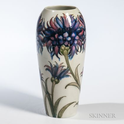 Moorcroft Pottery Cornflower Design Vase