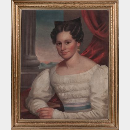 American School, Mid-19th Century Portrait of Rebecca Edwards
