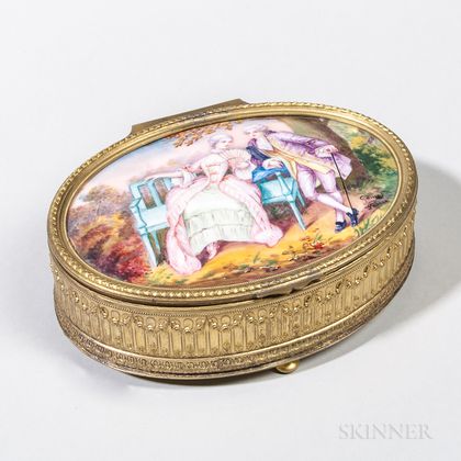 Limoges-type Enamel Box and Cover