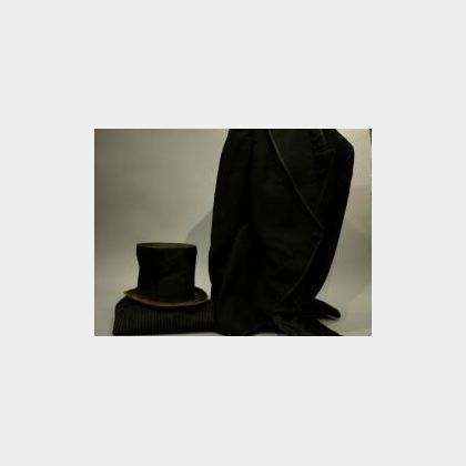 Mans Late 19th Century Dress Suit with Top Hat. 