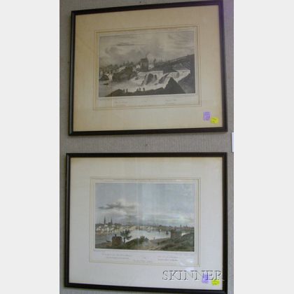 Two Framed 19th Century French Lithographs Depicting Rhode Island Scenes