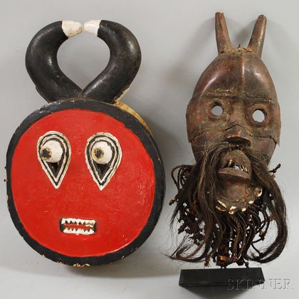 Two African-style Wooden Masks