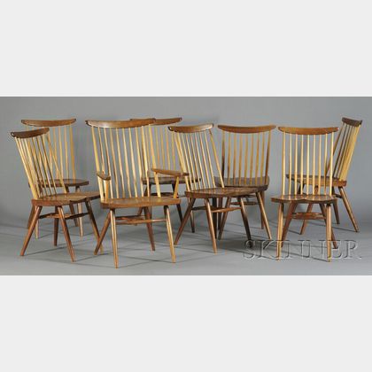 Eight George Nakashima (1905-1990) "New" Chairs