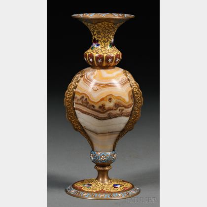 Champleve-mounted Onyx Vase