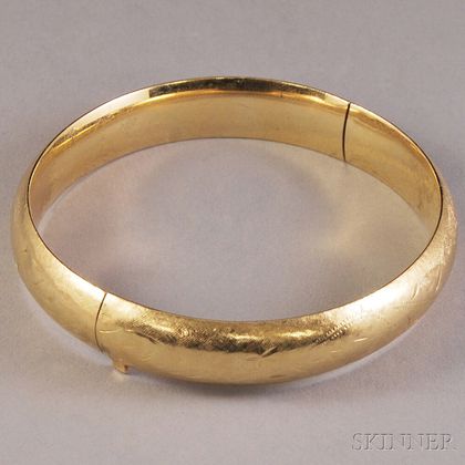 Engel Bros. Hinged 14kt Gold Bangle Bracelet